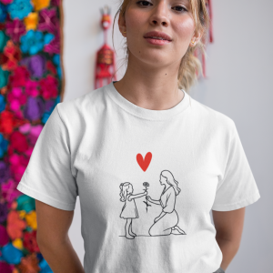 T SHIRT BLANC MERE FILLE 2